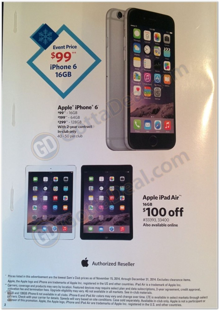 Sam's Club Black Friday iPhone 6