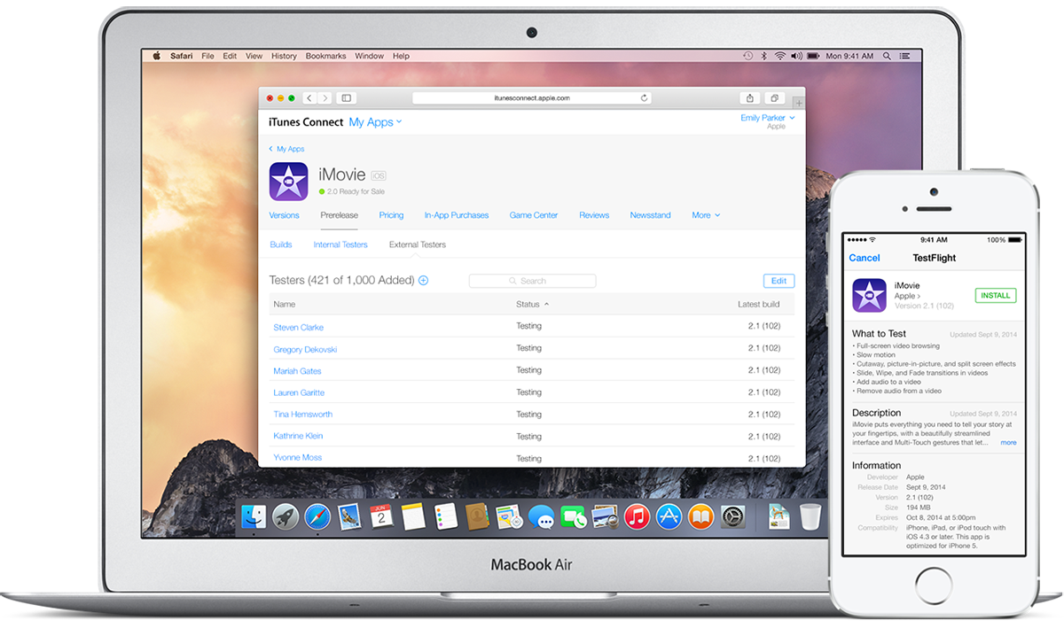 TestFlight iTunes Connect