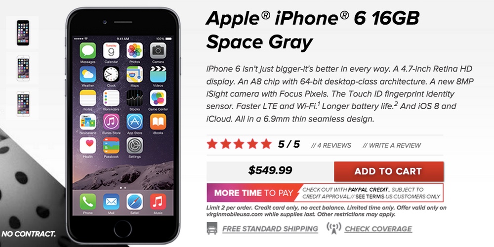 iPhone 6 virgin usa