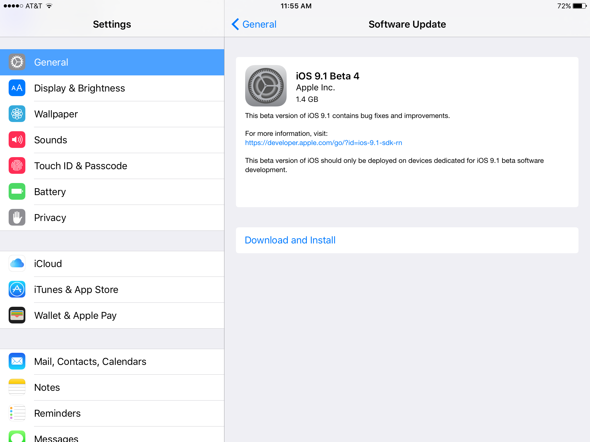 iOS 9.1 beta 4