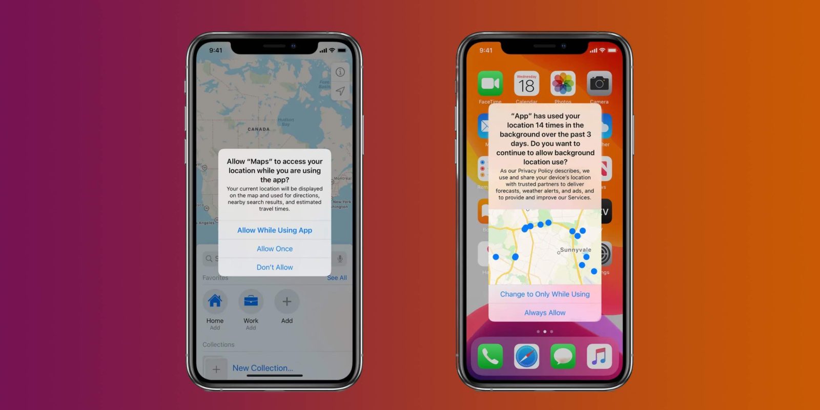iPhone apps location access