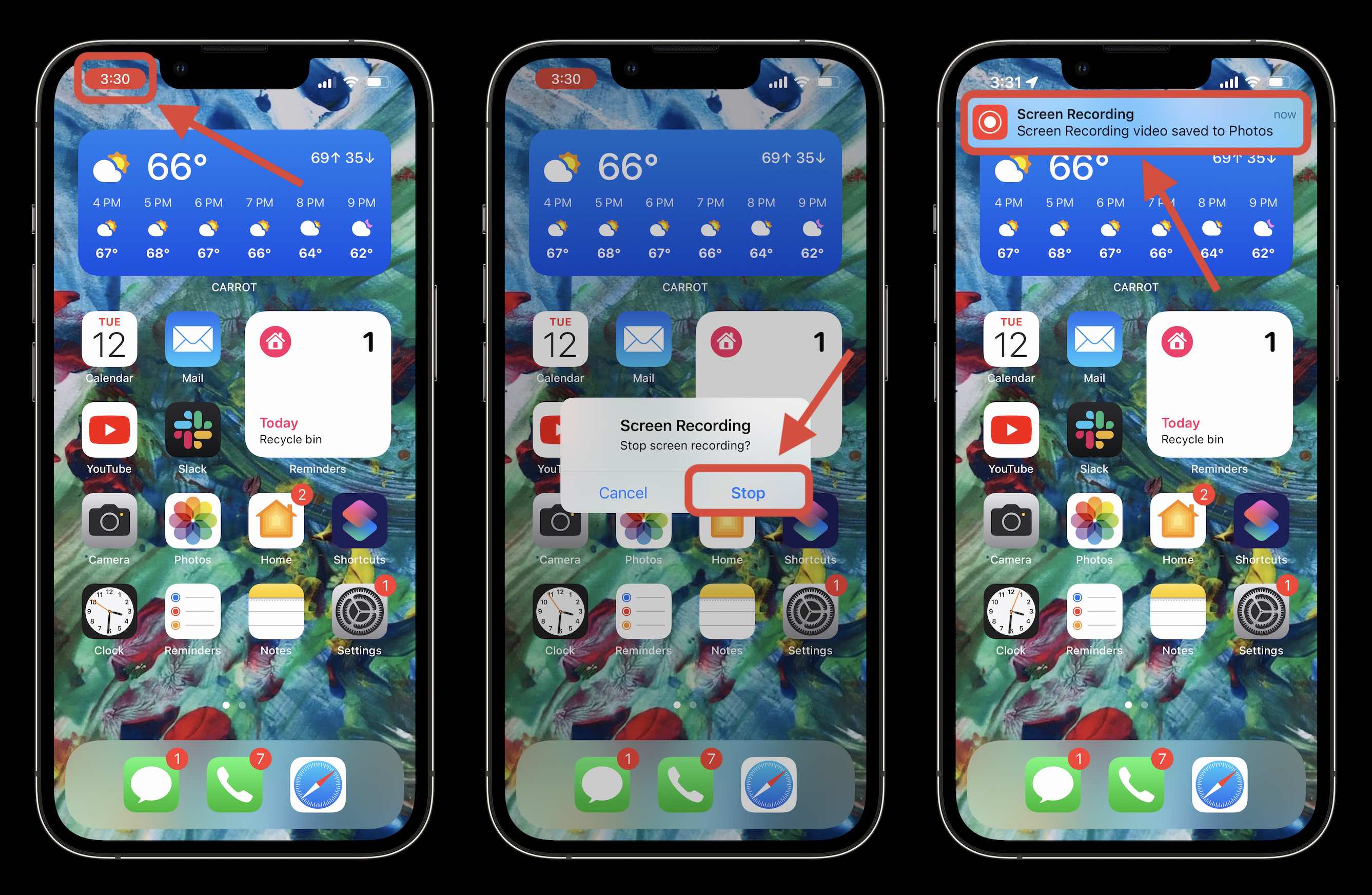 screen record on iPhone 2