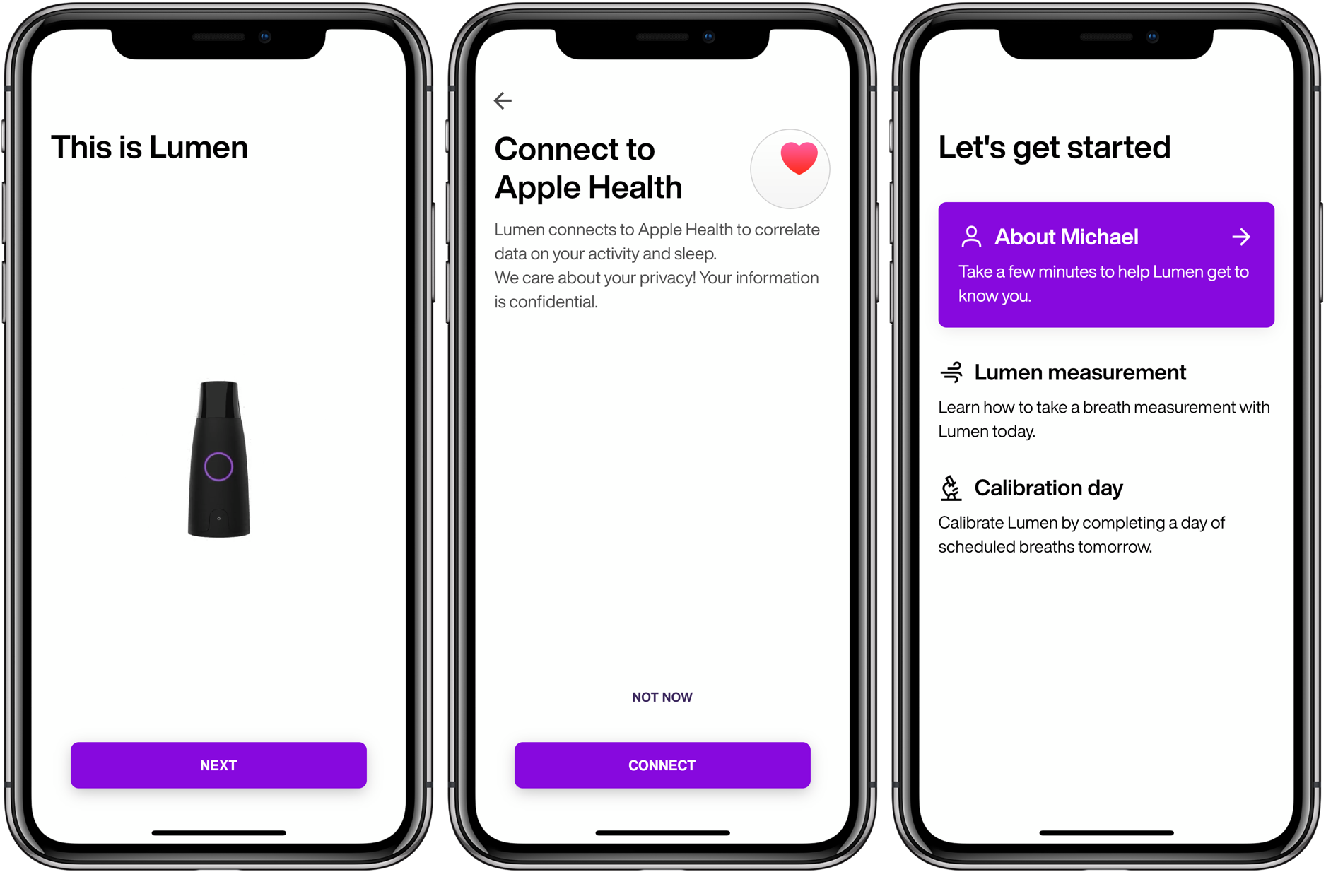 Lumen iPhone iOS metabolic testing set up