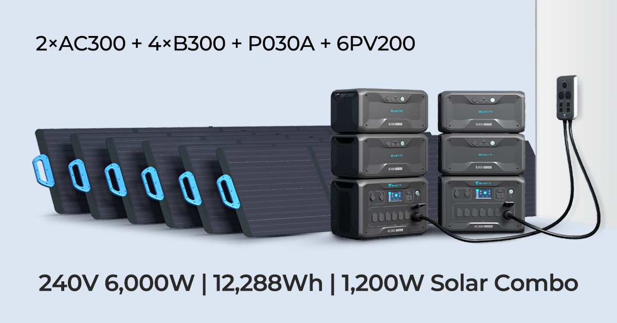Bluetti AC300 + B300 + P030A + PV200 Combo