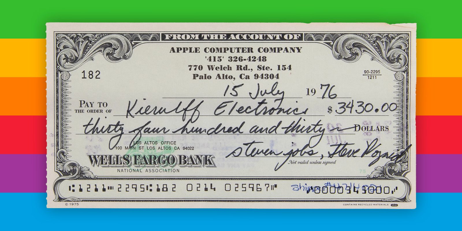 Steve Jobs memorabilia in upcoming auction rainbow