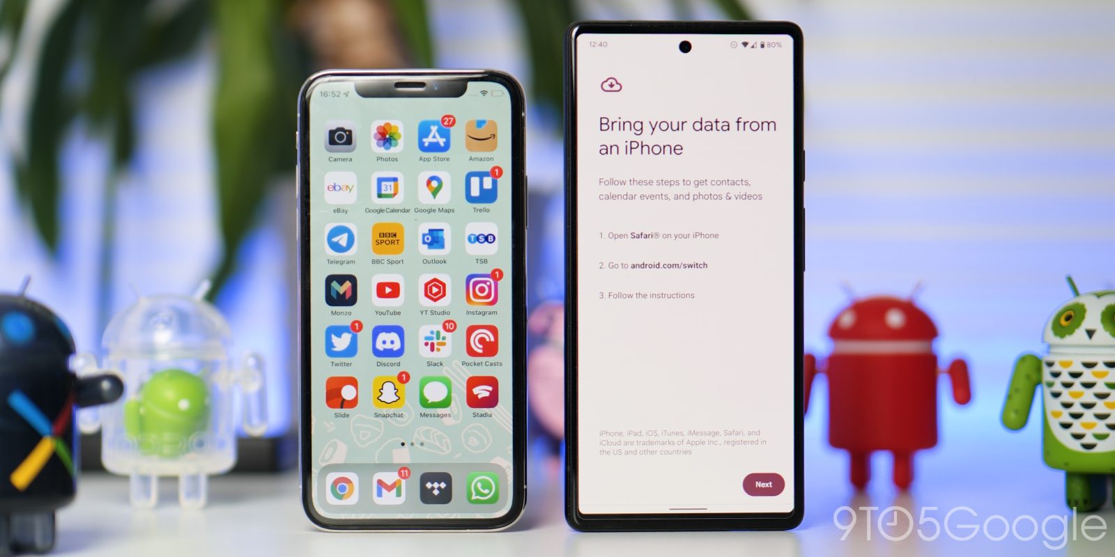 Android and iPhone devices