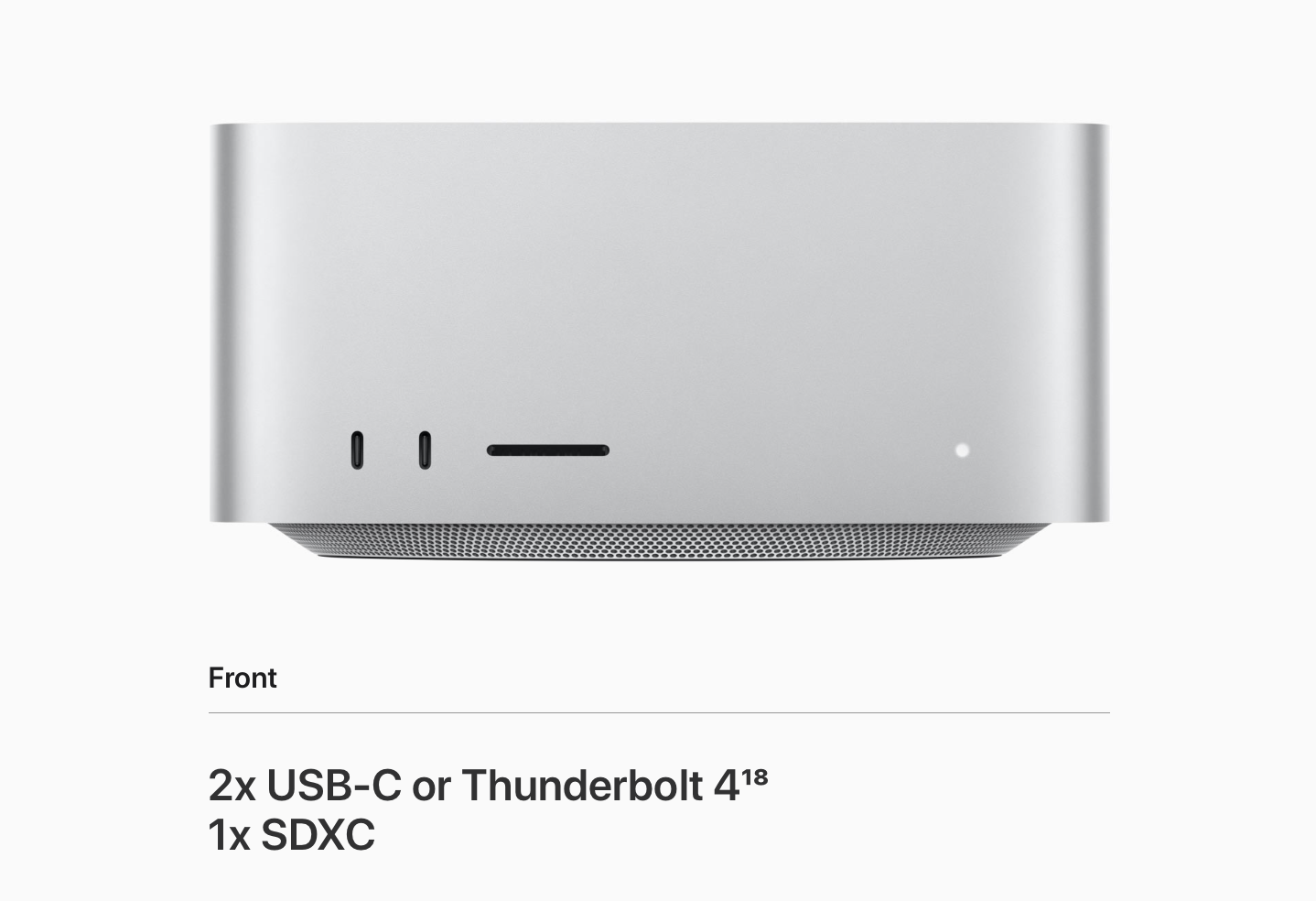 Mac Studio vs other Macs - front I/O