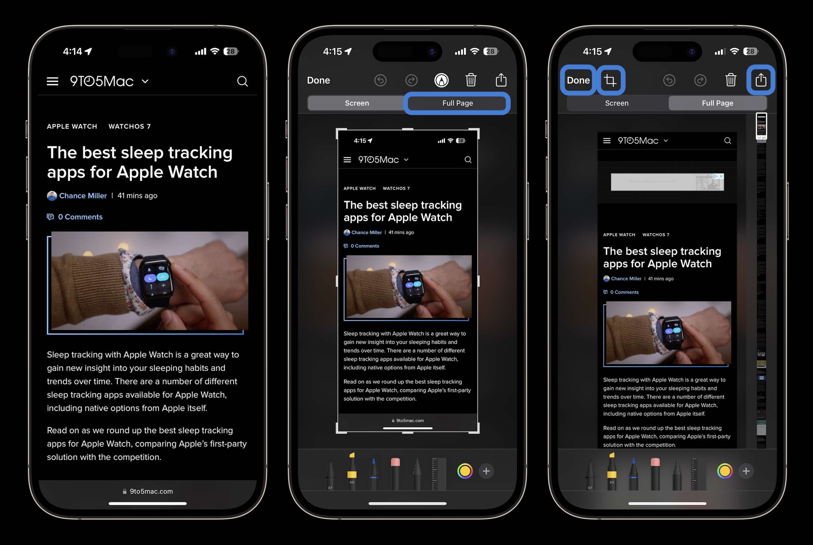 take scrolling screenshot on iPhone 1