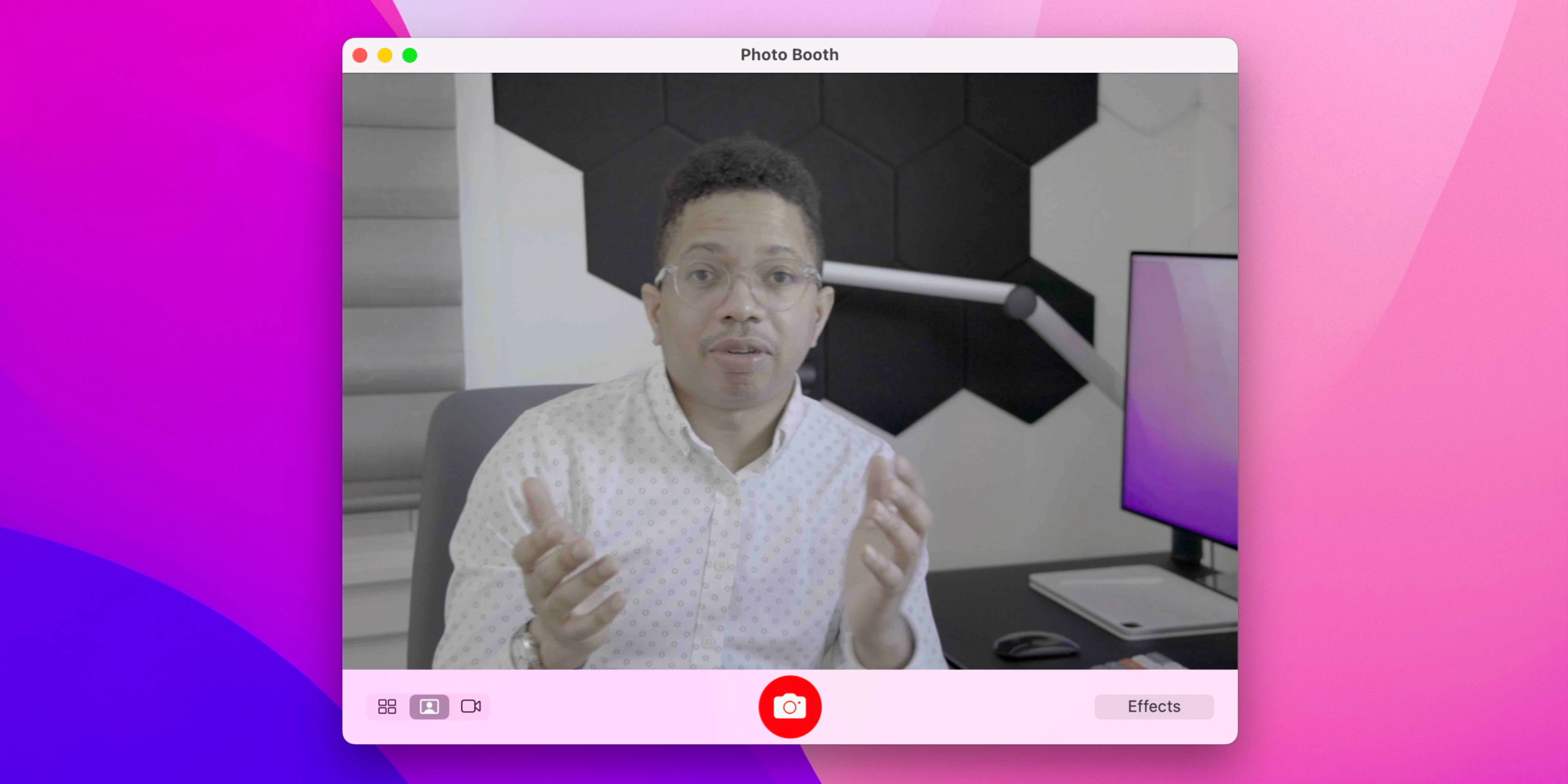 A screen grab from Photo Boot on Mac capturing a frame from the Canon R5 C.