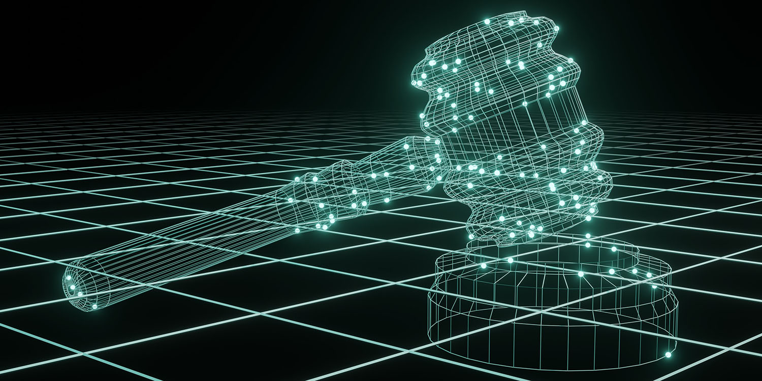 Digital representation of gavel | Latest antitrust threat to Apple is a proposed federal Digital Platform Commission