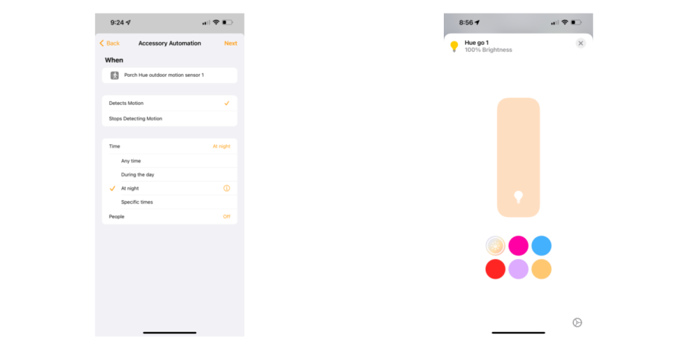 Philips Hue Go HomeKit app
