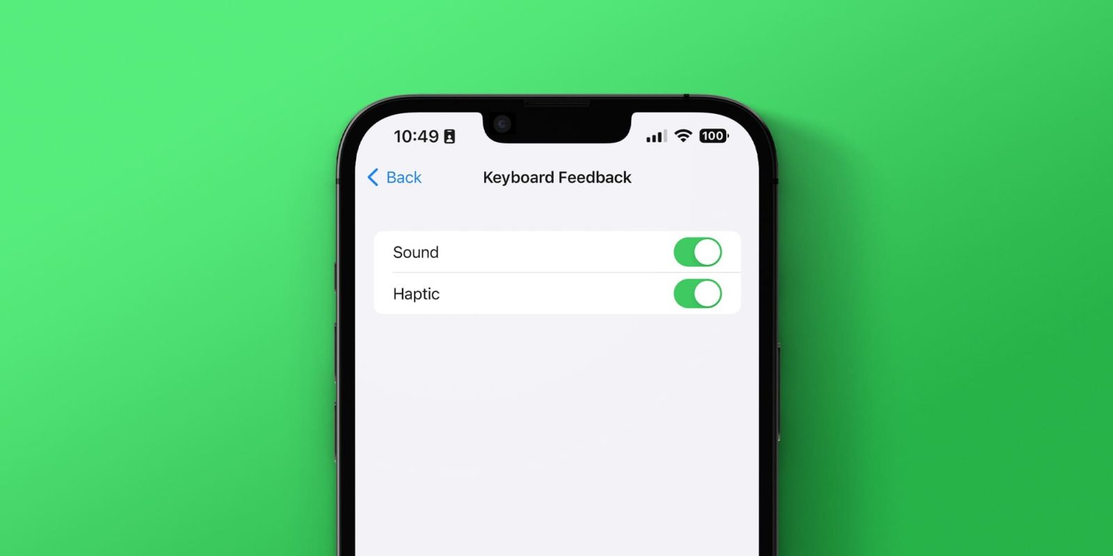 iOS 16 haptic keyboard