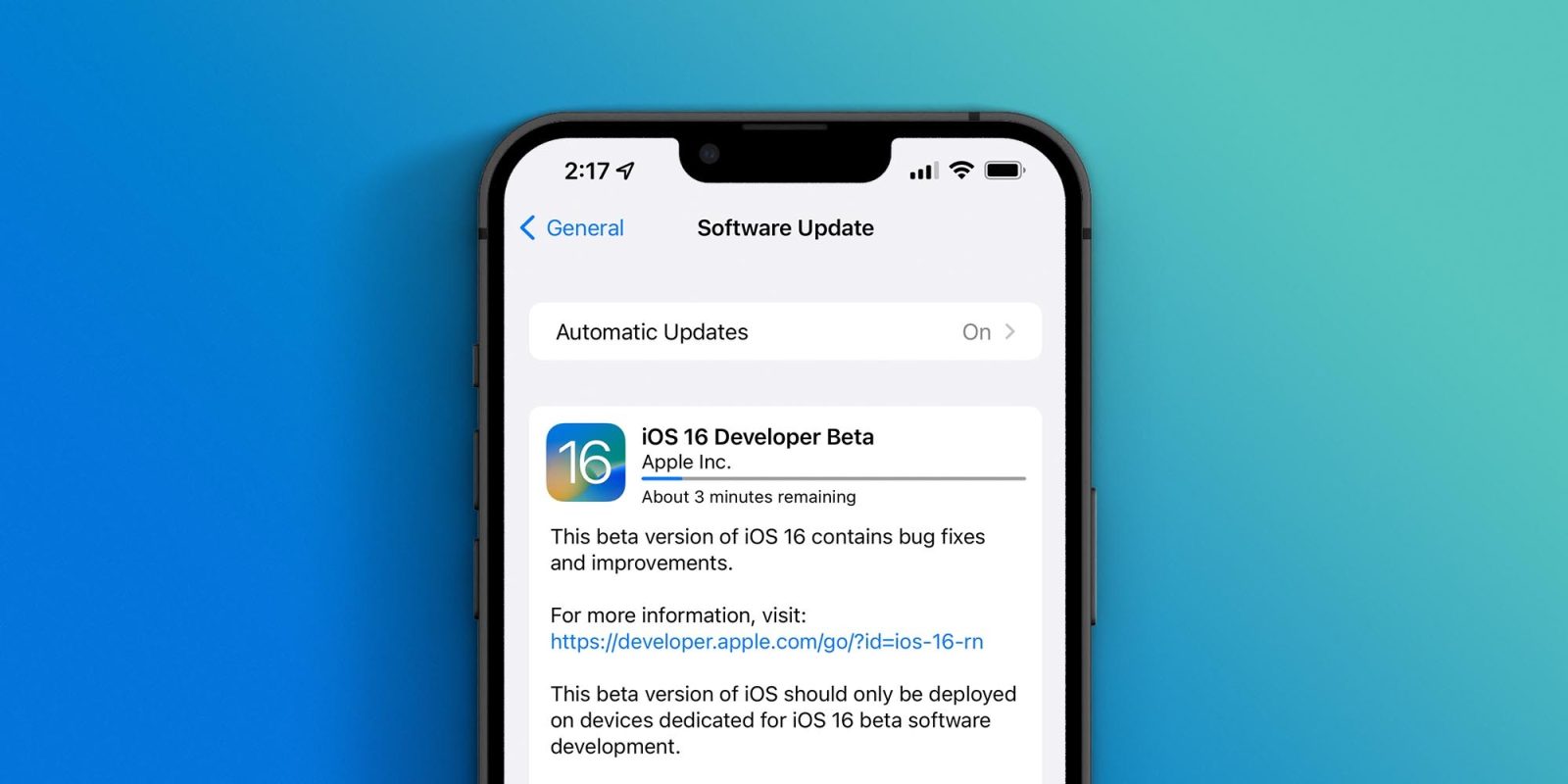 Appl taking down websites sharing iOS 16 developer beta