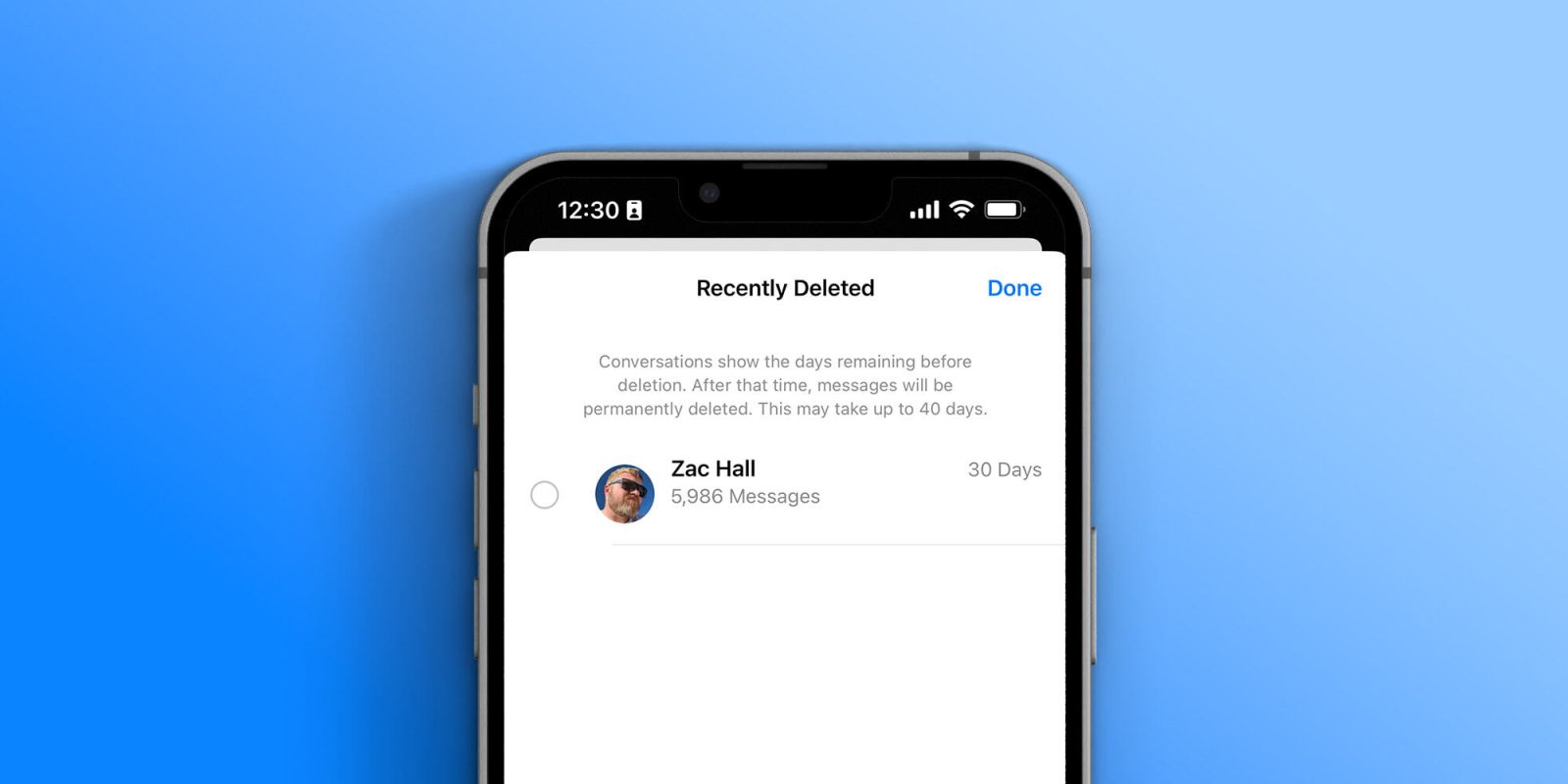 iOS 16 recently deleted messages