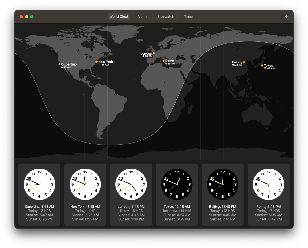 World Clock on Mac