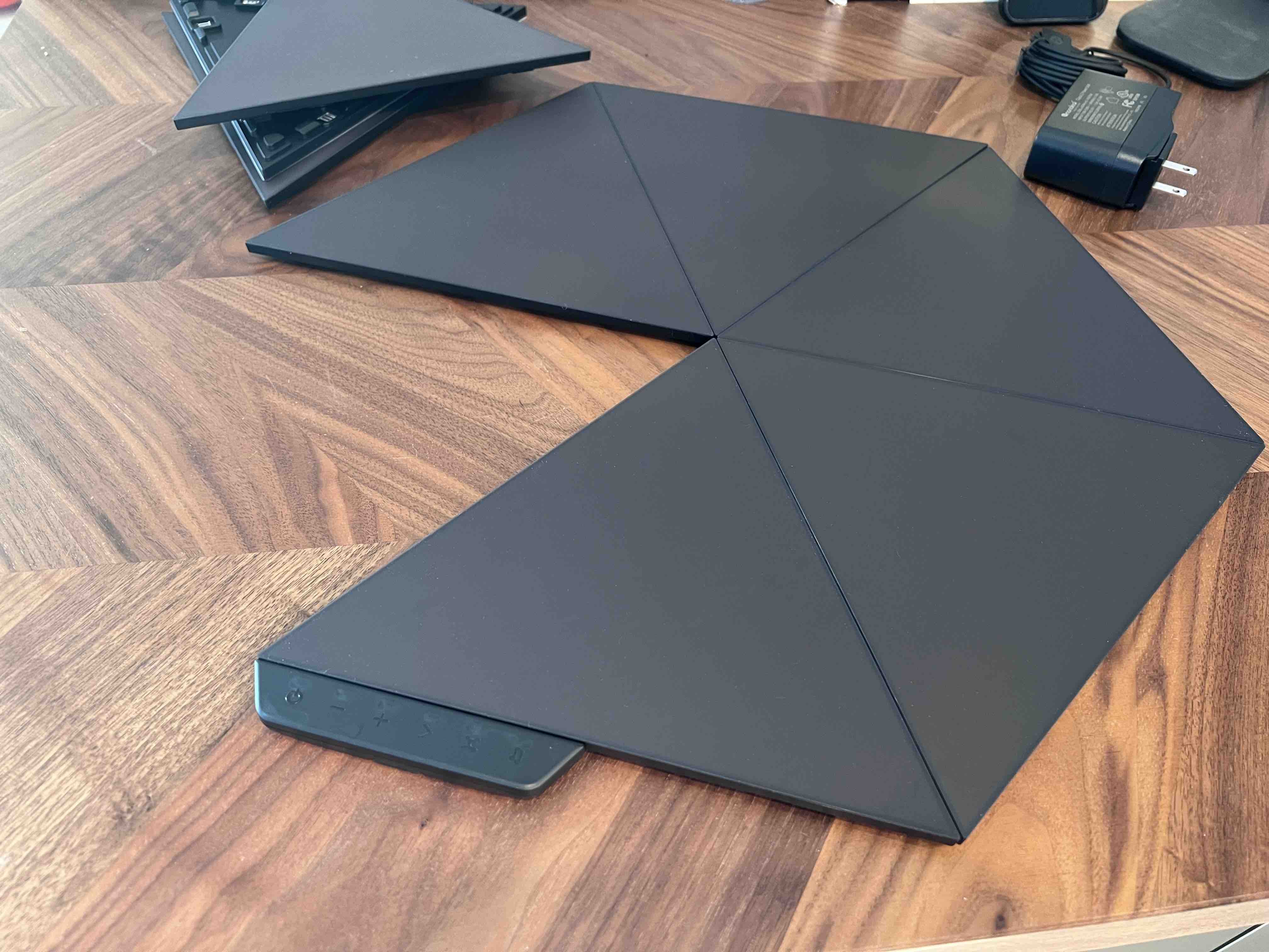 Nanoleaf black HomeKit lights set up