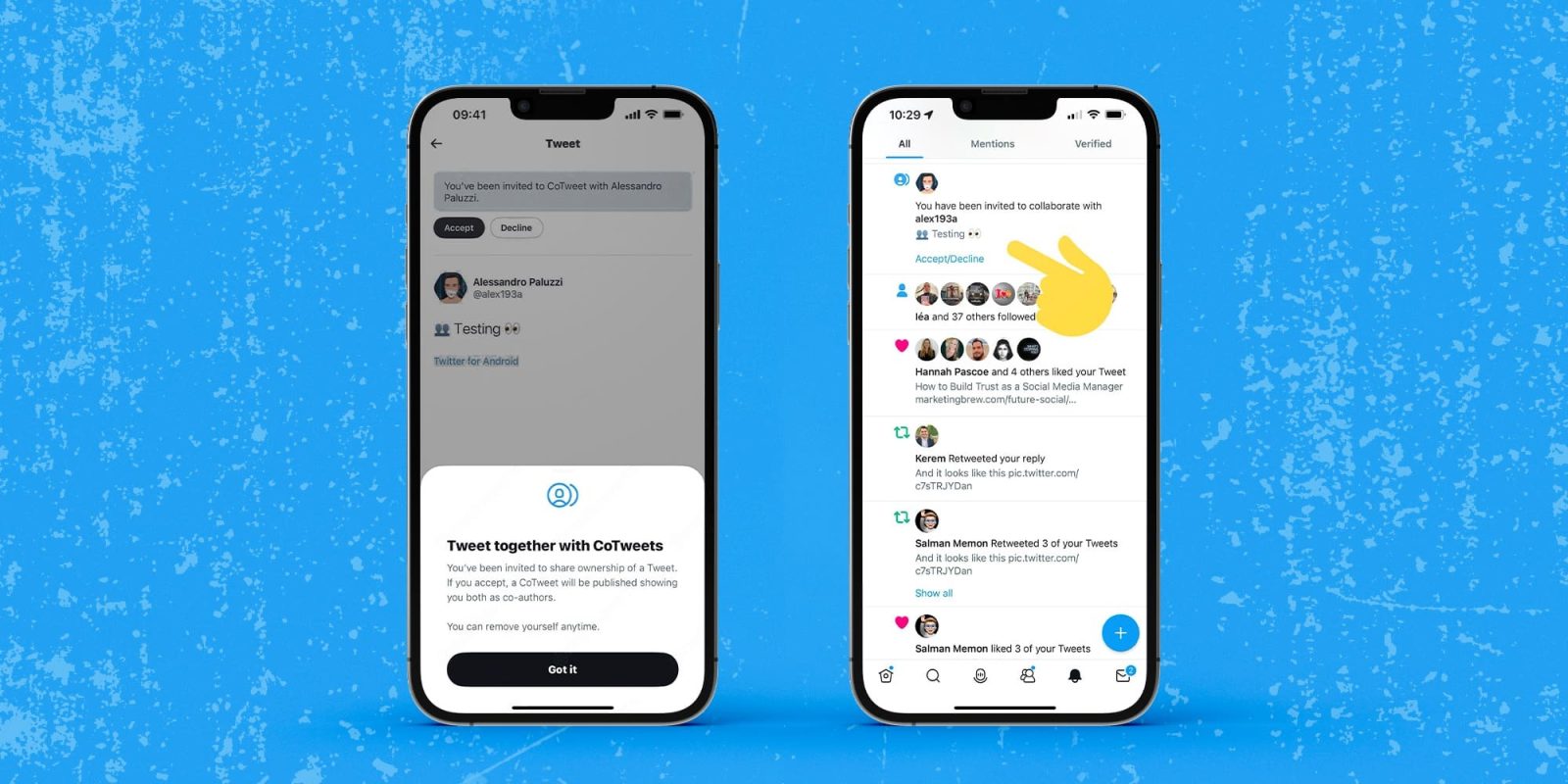 Twitter Co-tweet / Twitter CoTweet screengrab