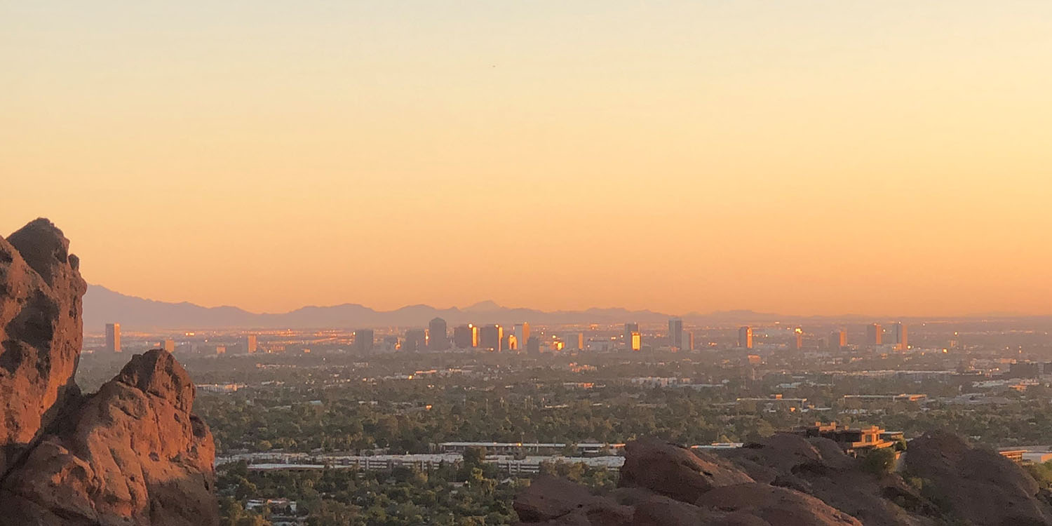 TSMC Arizona plant | Phoenix skyline at sunset