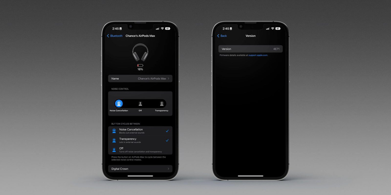 AirPods firmware iOS