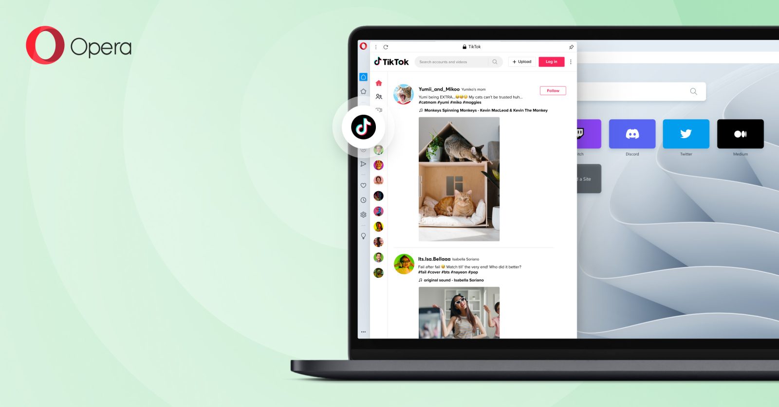 Opera builds in TikTok