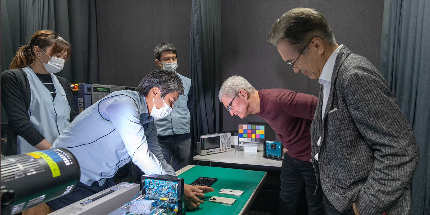 Tim Cook in Japan | Inside Sony's camera sensor plant