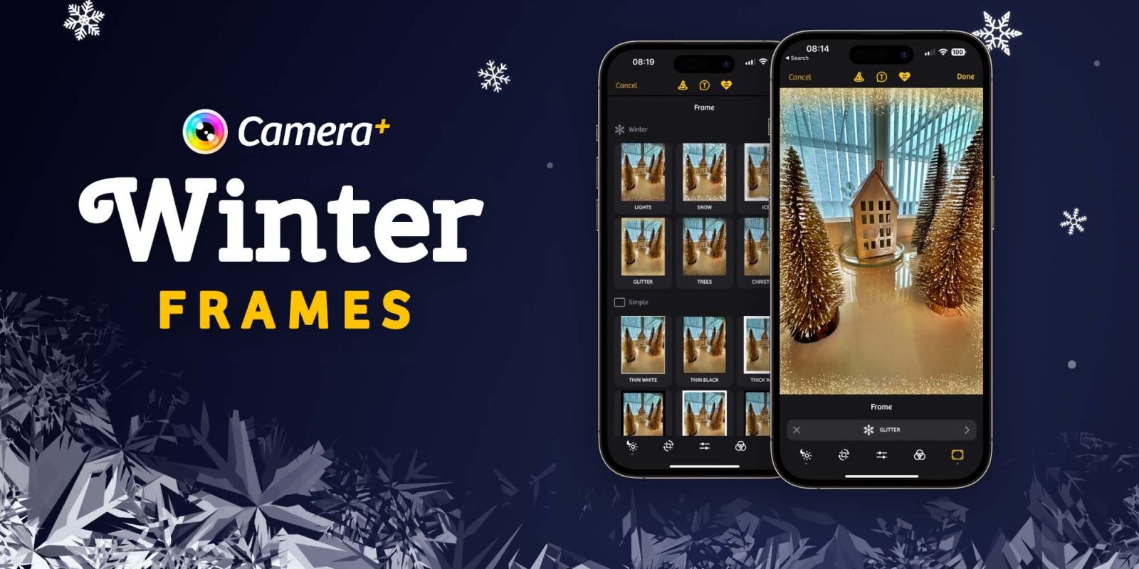 Camera+ Winter Frames update