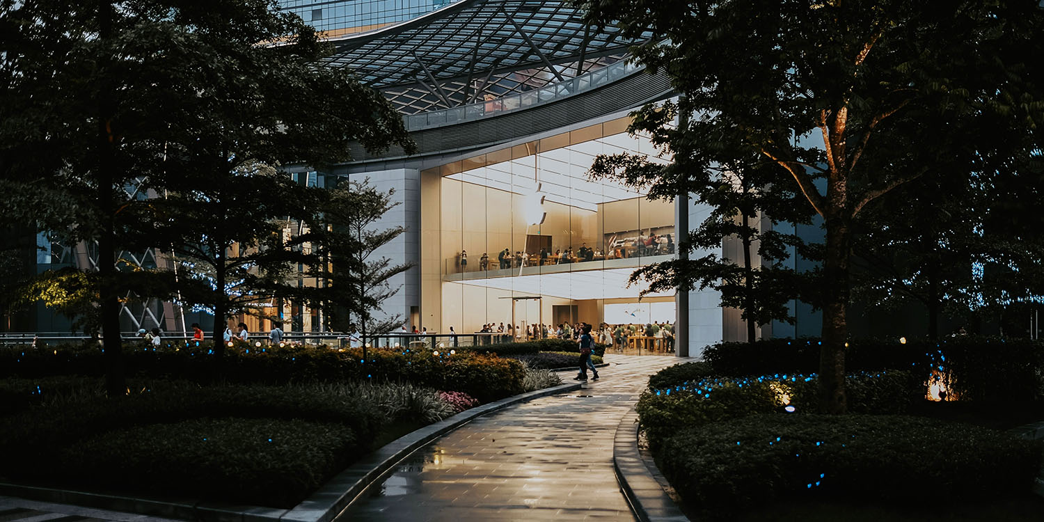 2022 iPhone shipments | Apple Store at dusk