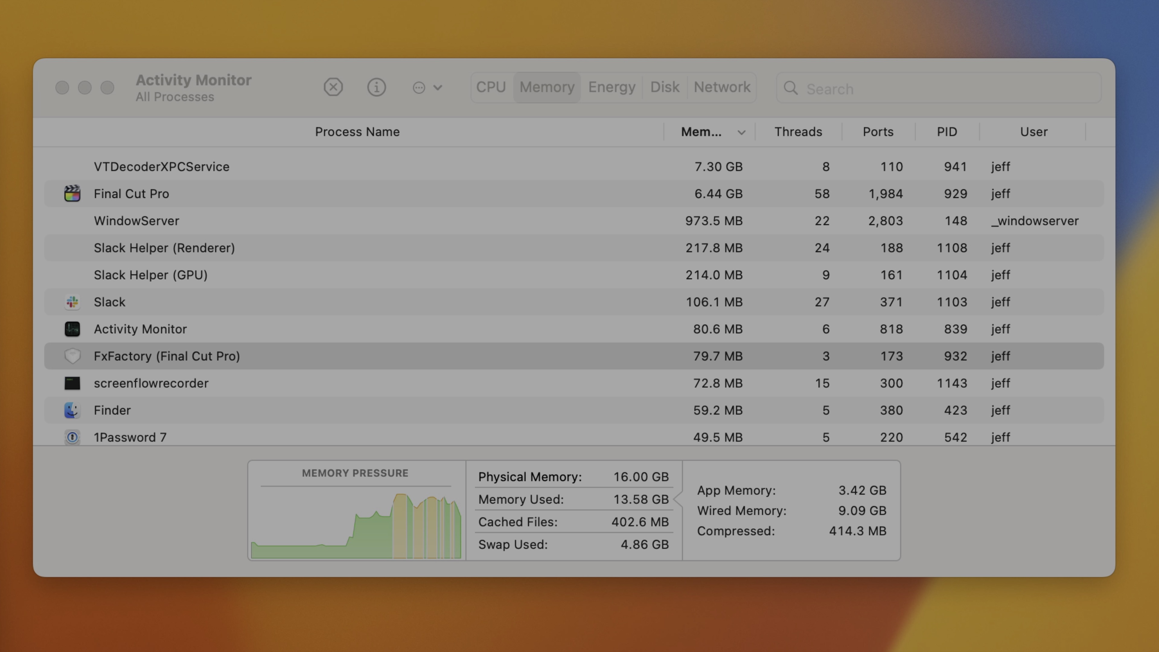 16GB of memory may not be enough for certain workflows.