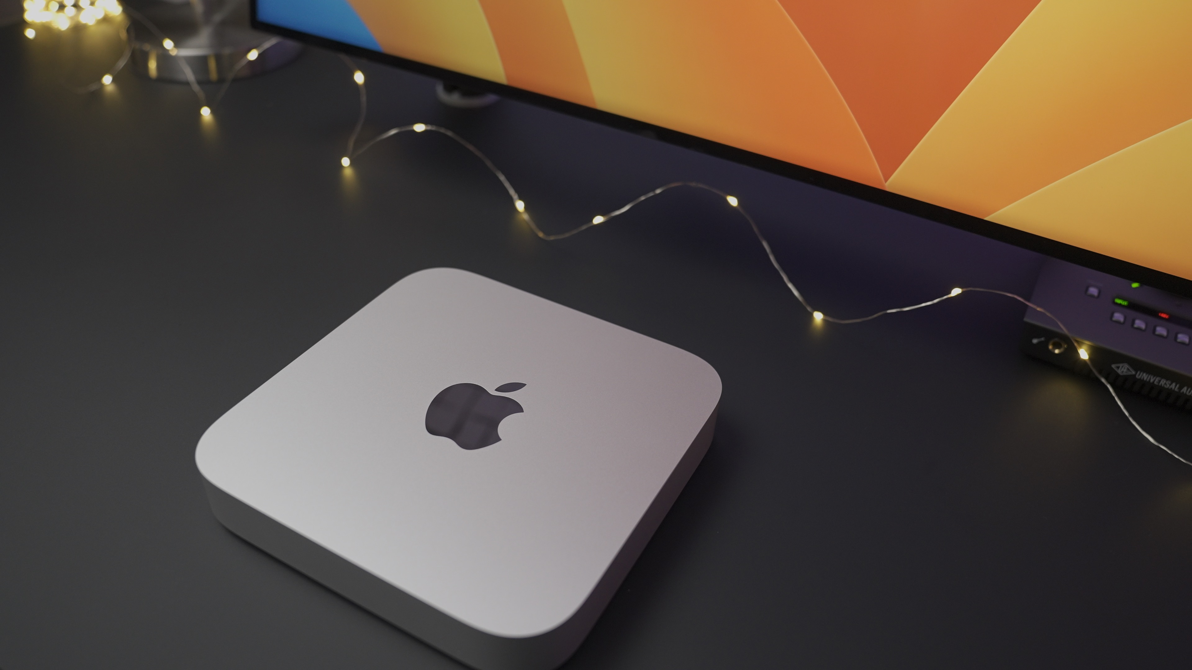 Mac mini sitting on desktop