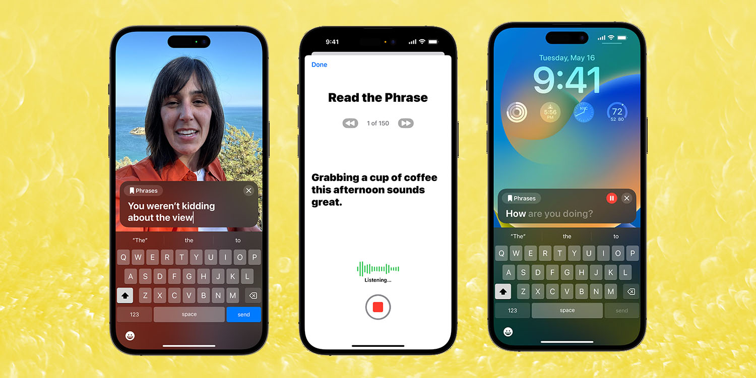 Apple accessibility improvements | Personal Voice screenshots