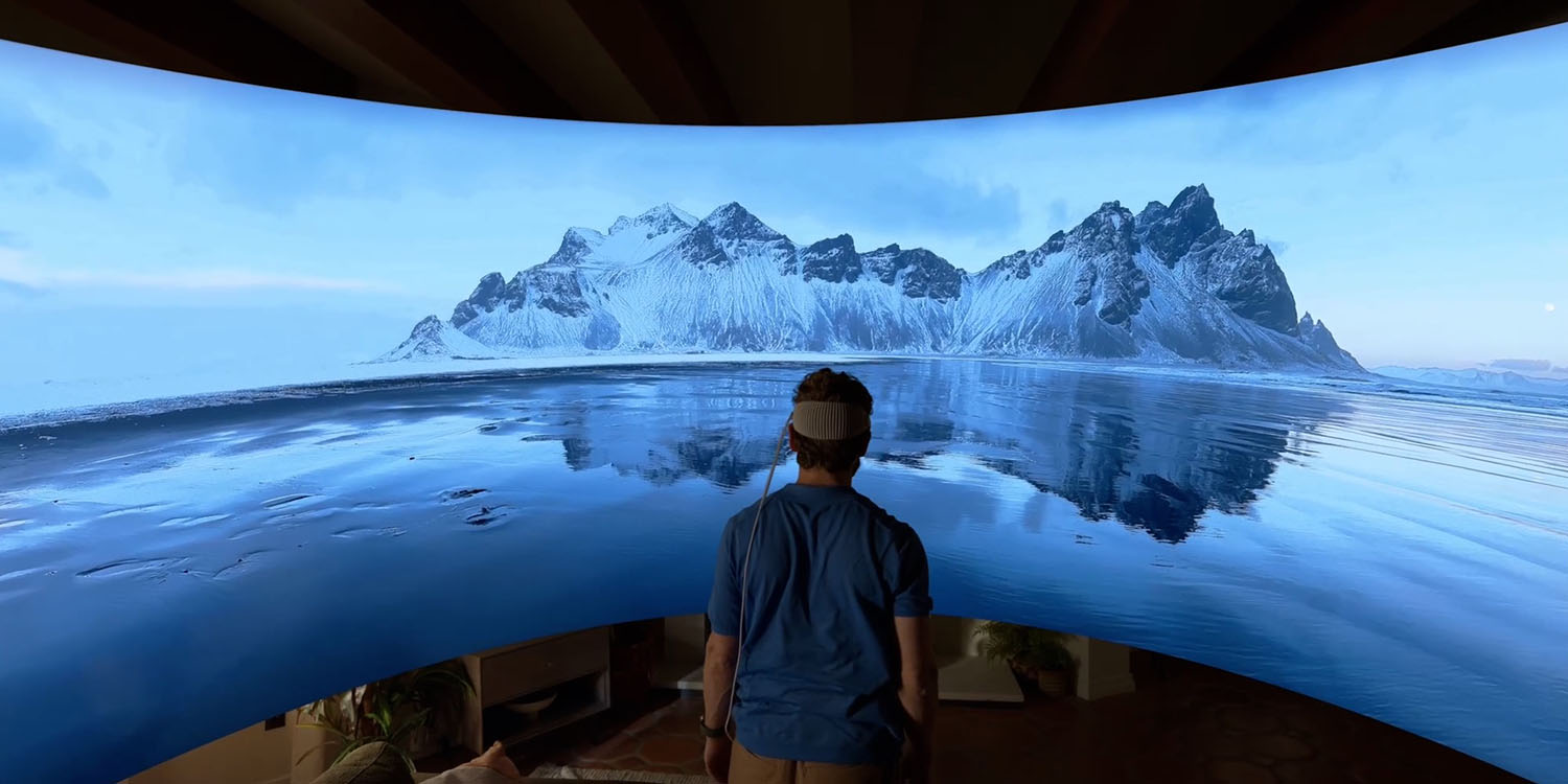 Final Cut Pro on Vision Pro | Apple promo image of movie on VP