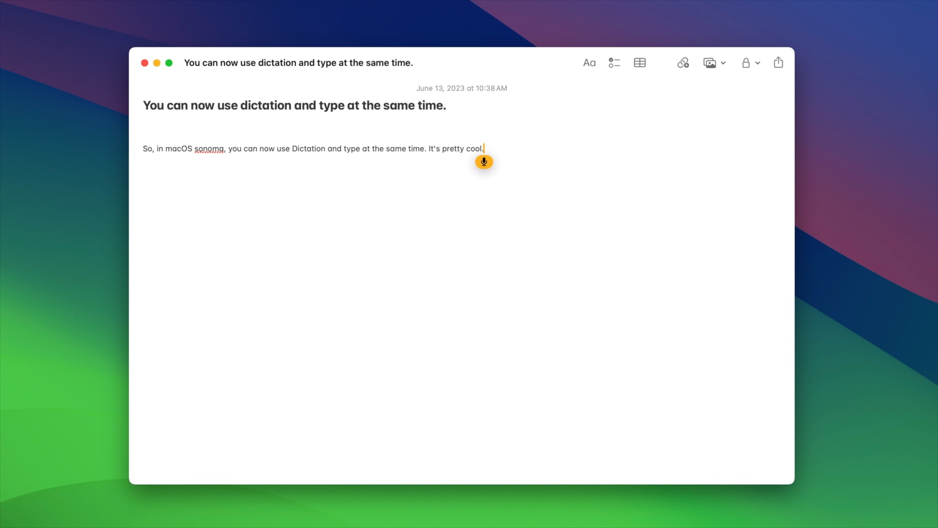 macOS Sonoma keyboard enhancements dictation and typing