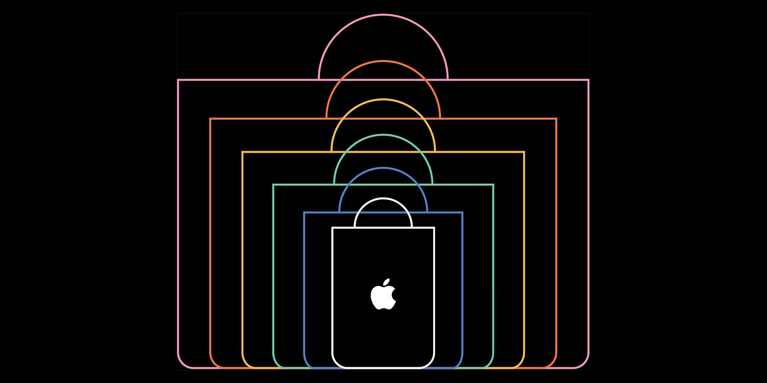 Sales tax holiday Apple | Promotional graphic of multicolor shopping bags