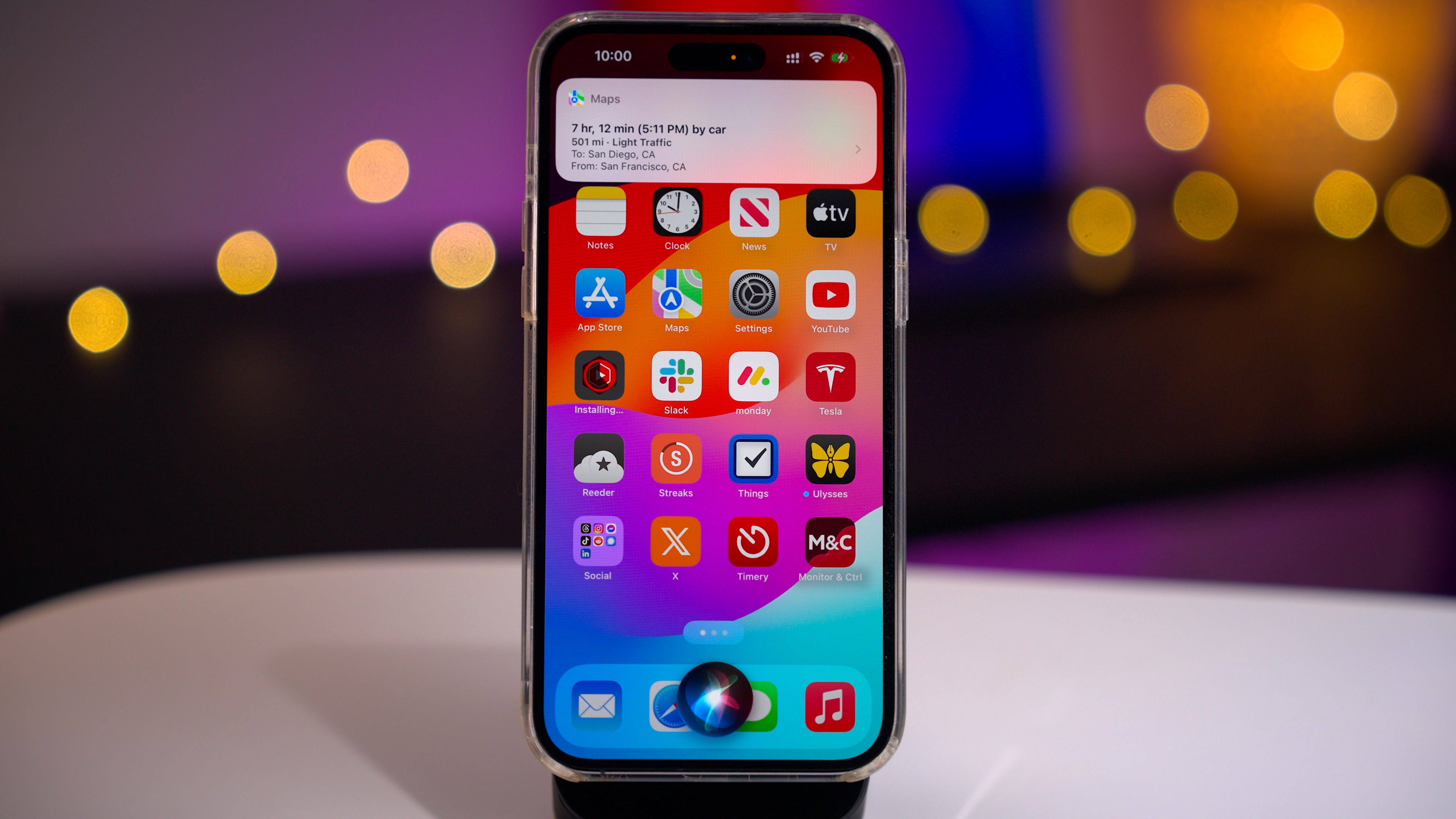 A back to back Siri request in iOS 17. After asking the weather, asking the distance from that location.