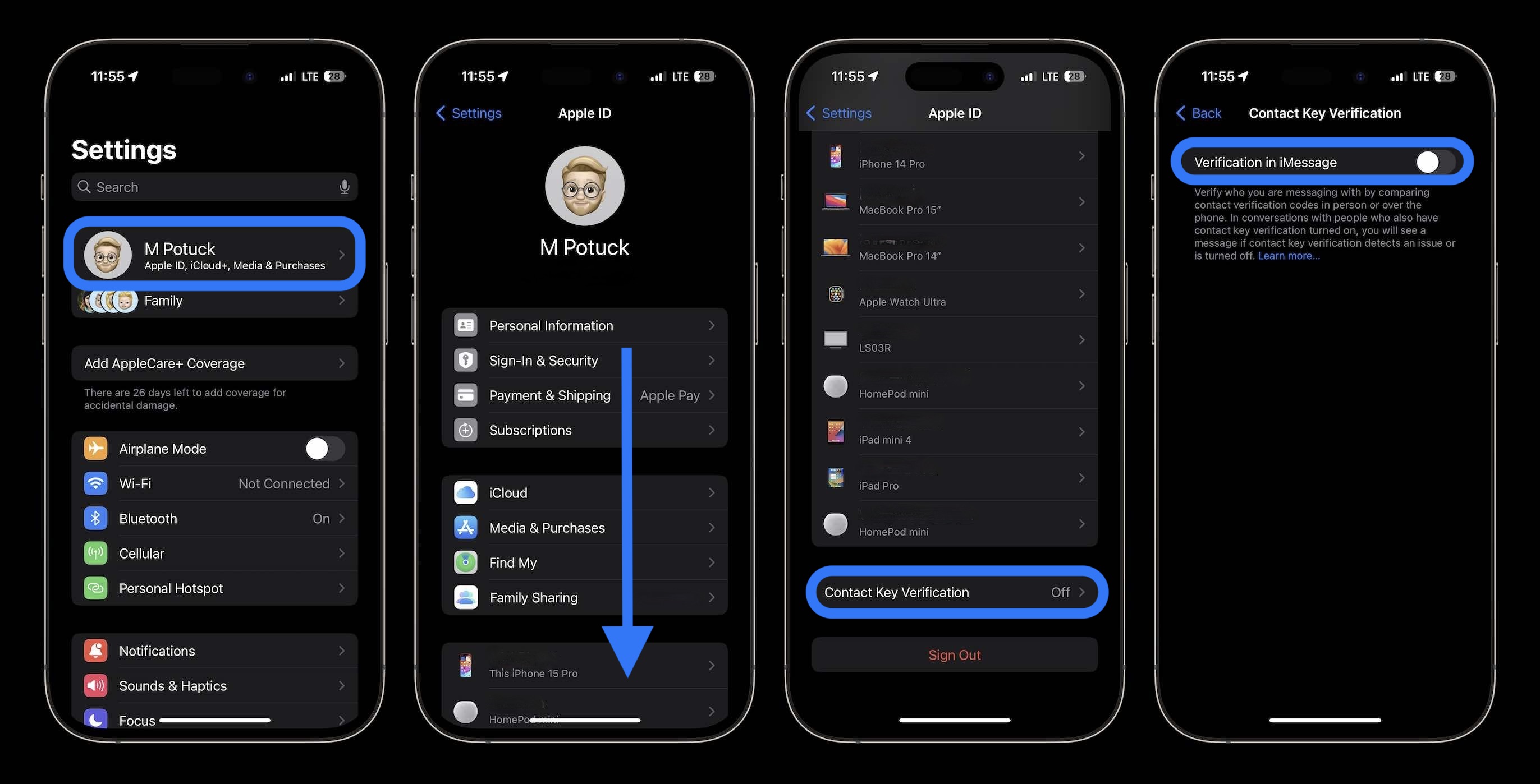 turn on Contact Key Verification 1