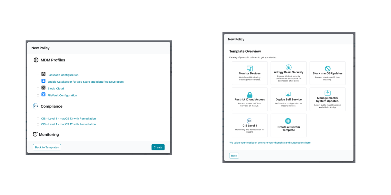 Adding policy templates