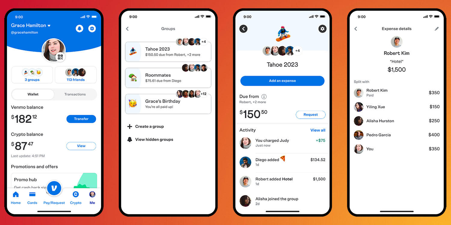 Venmo Groups screenshots
