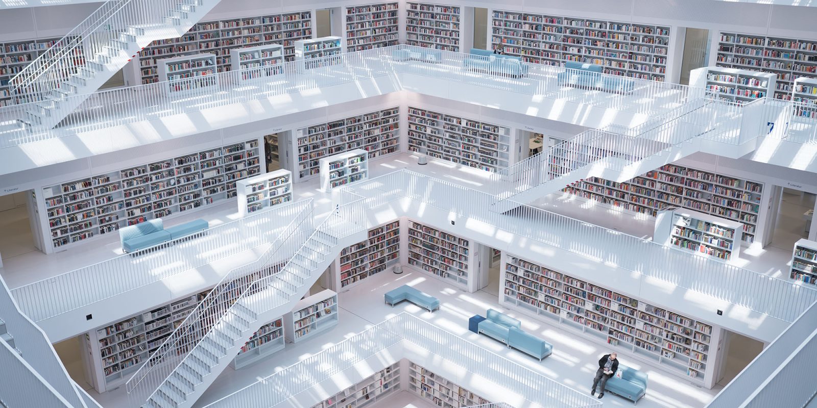 Apple GPT on iPhone | Image of a large library with Apple-esque look