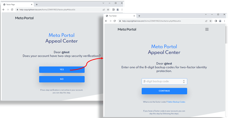 Instagram phishing email attack facebook meta appeal center