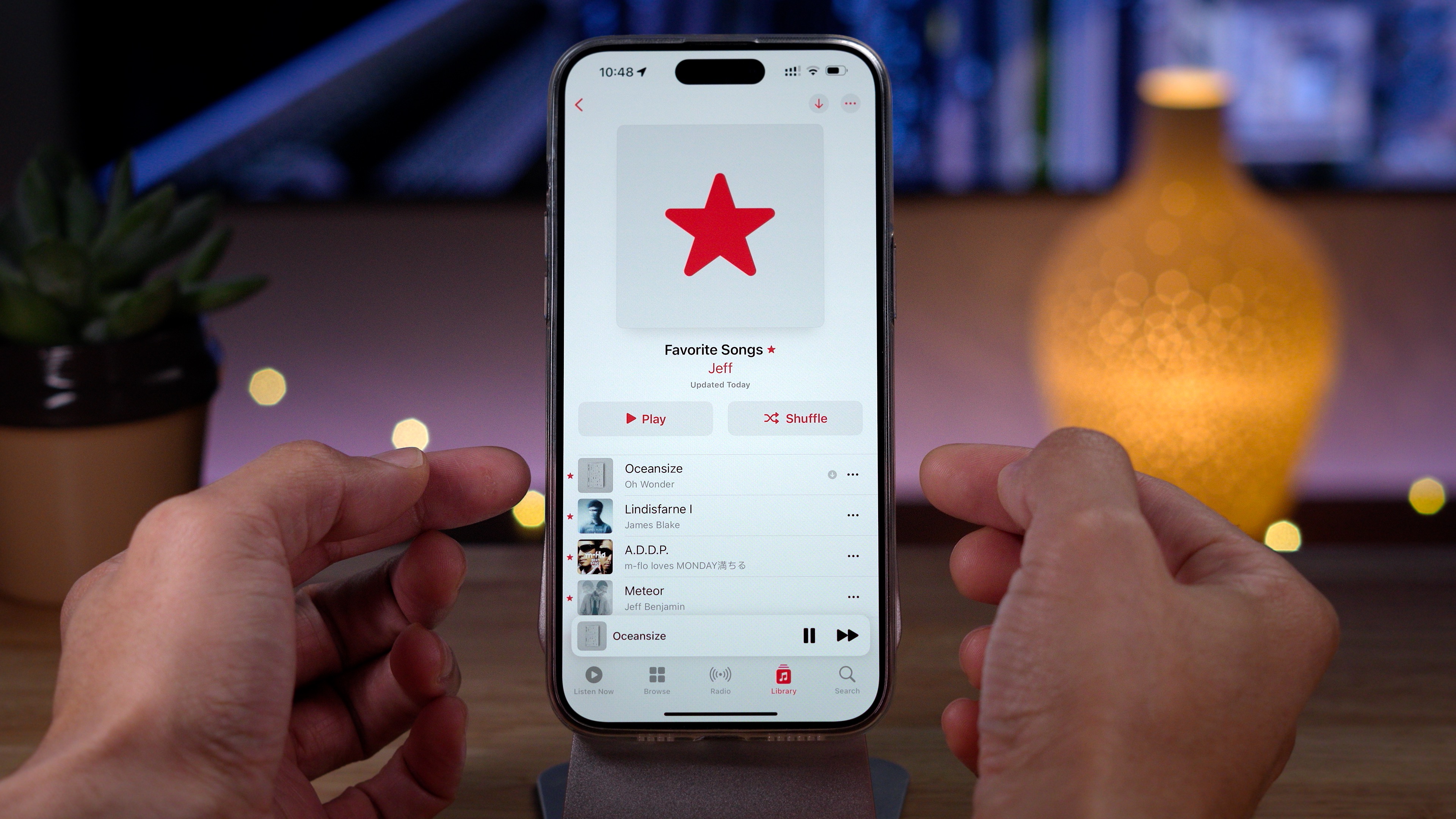 Favorite songs playlist in Music app in iOS 17.2