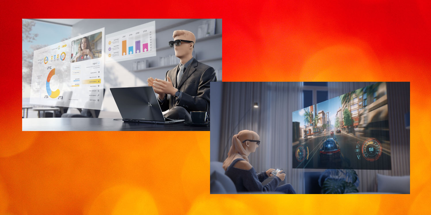 ASUS AirVision M1 glasses | Promo images showing business and consumer screens