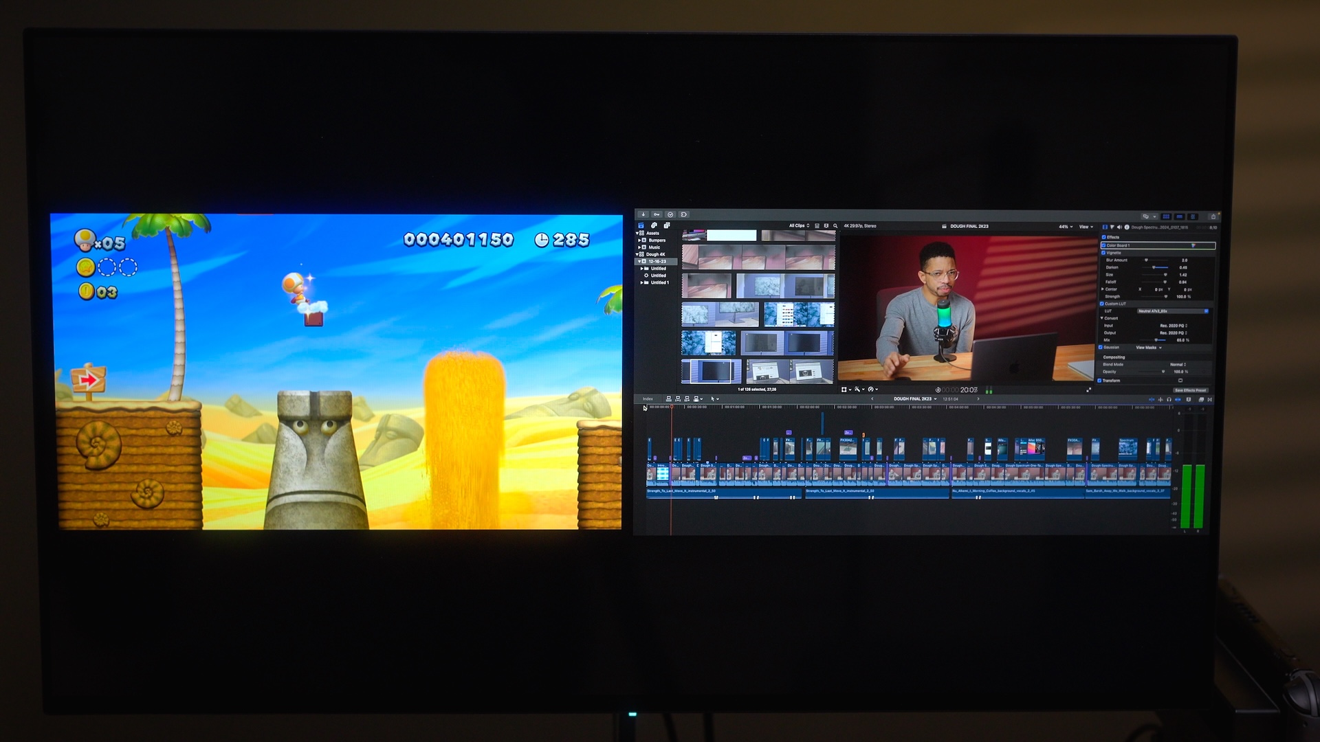 Spliut Screen Dough Spectrum One Nintendo Switch and Final Cut Pro