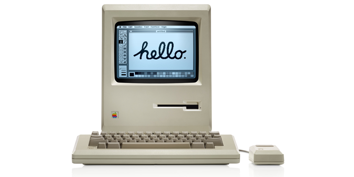 Macintosh 40th anniversary | Apple promo photo for the original Mac