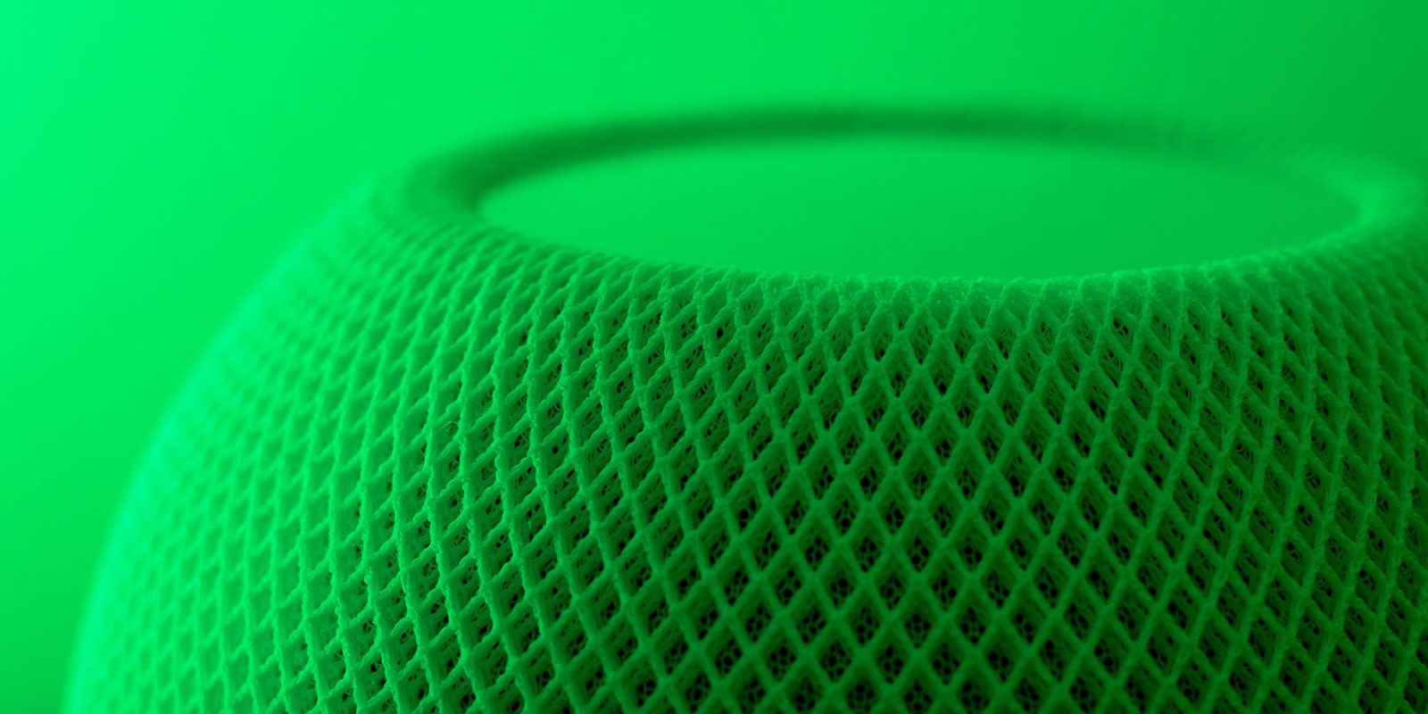 Siri generative AI | HomePod mini with vivid green colorization