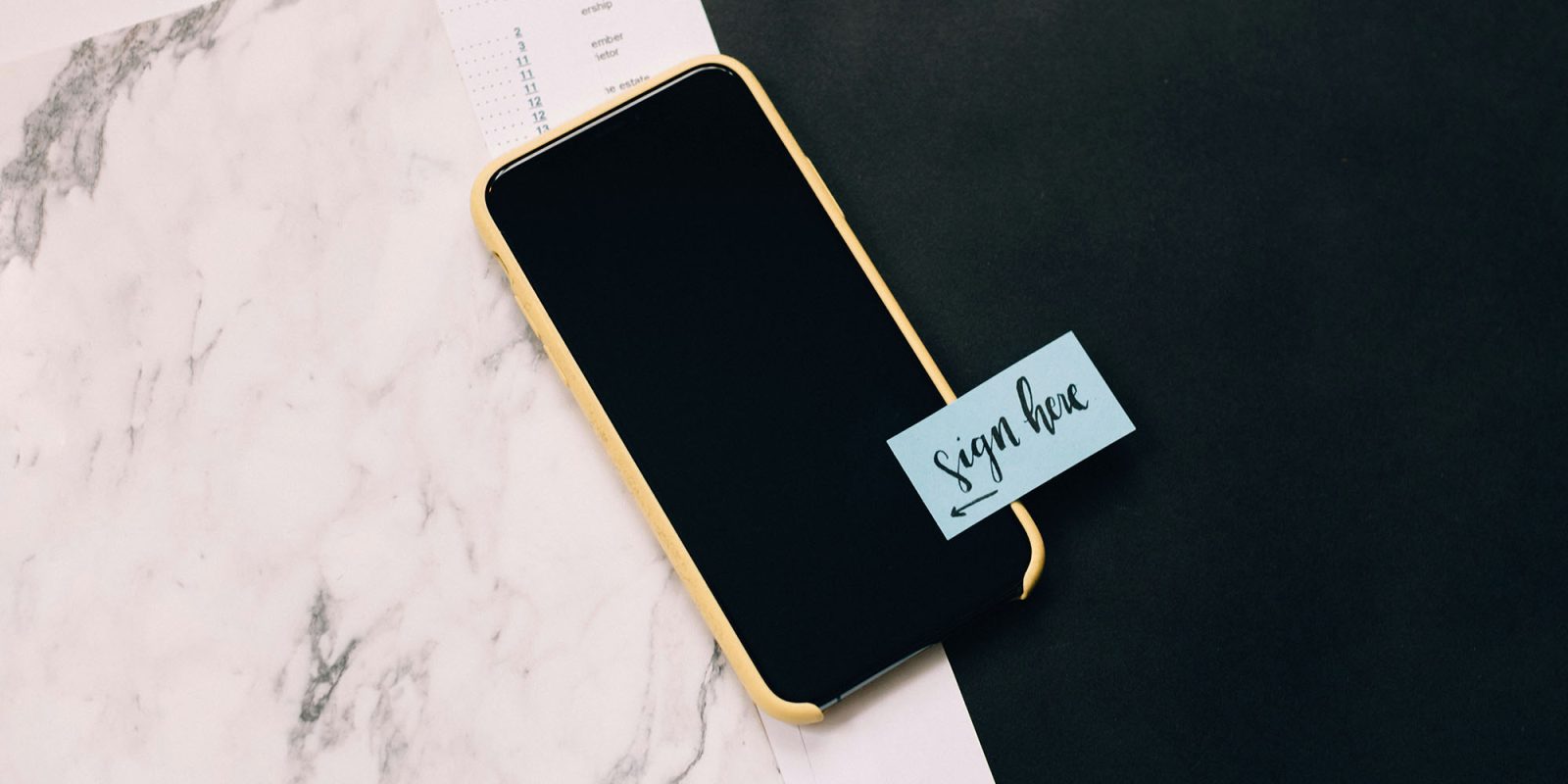 App age verification | 'Sign here' PostIt on an iPhone