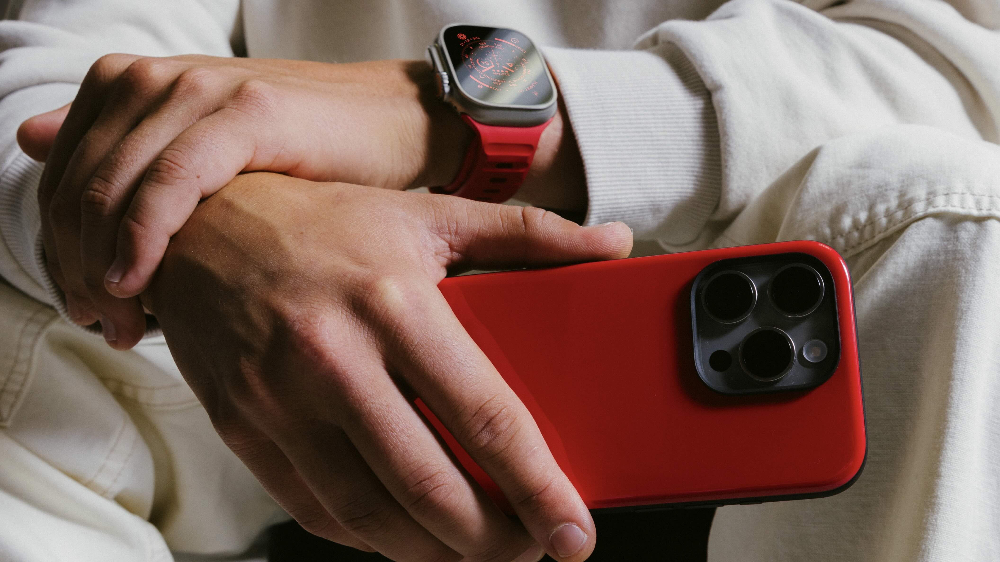 Nomad Night Watch Red Apple Watch Sport Band and iPhone Sport Case