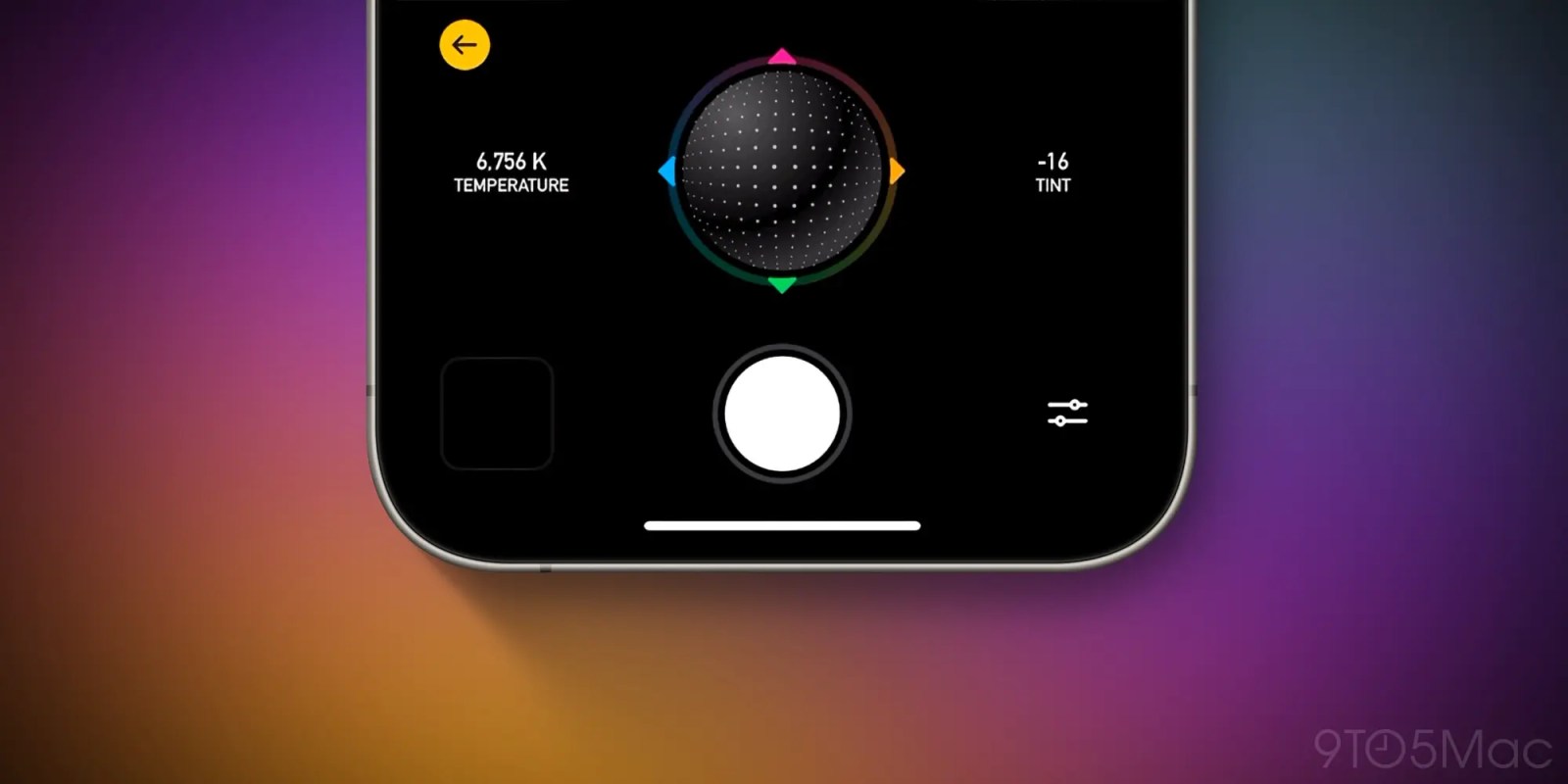Photon Camera 3D white balance control