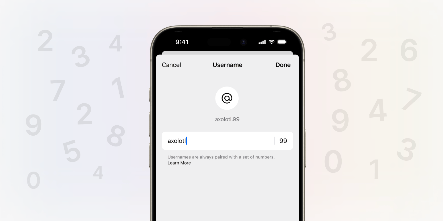 Signal usernames (screenshot)