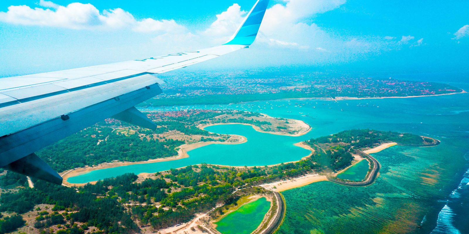 Apple Developer Academy Bali | View from plane on approach to Bali