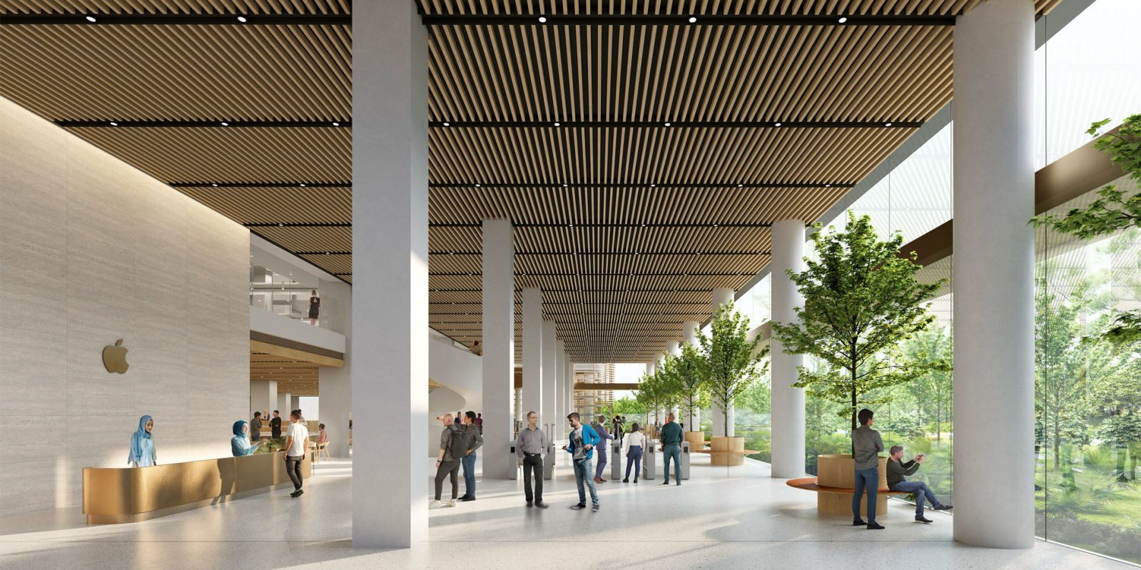 Apple Singapore campus AI plans | Reception area shown